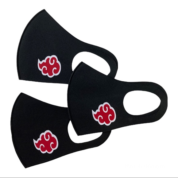 hand made Accessories 3 Pcs Naruto Akatsuki Red Cloud Face Mask